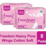 Freedom Sanitary Napkin Heavy Flow wings Cotton Soft 8 pads
